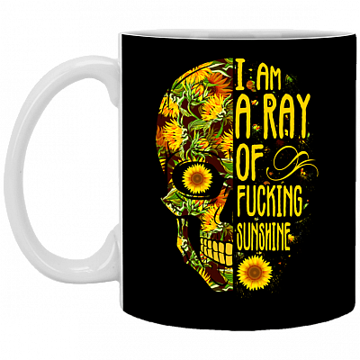 Ray of Fcking Sunshine Skull Coffee Mug - Beer Stein -Water Bottle - Color Changing Mug, One Size, 20 oz. Stainless Water Bottle/Navy