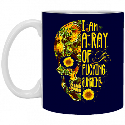 Alternative view of Ray of Fcking Sunshine Skull Coffee Mug - Beer Stein -Water Bottle - Color Changing Mug, One Size, 20 oz. Stainless Water Bottle/Navy