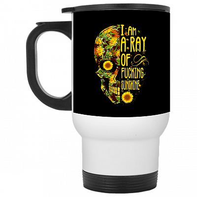 14 oz. White Travel Mug