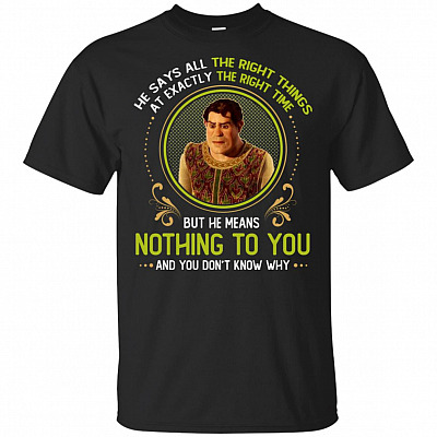 He Says All The Right Things But He Means Nothing To You T-shirt
