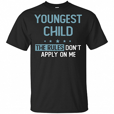 Youn-gest Child the Rules Dont Apply to Me Sibling T-Shirt For Kids