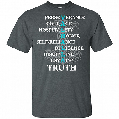 Alternative view of Nine Noble Virtues True Viking Warrior Valhalla Odin T-Shirt