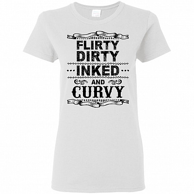 Flirty Dirty Inked And Curvy Ladies T-Shirt - Ladies Triblend Dolman Sleeve Shirt