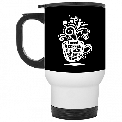 14 oz. White Travel Mug