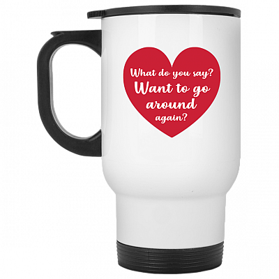 14 oz. White Travel Mug