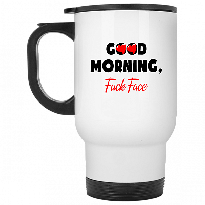 14 oz. White Travel Mug