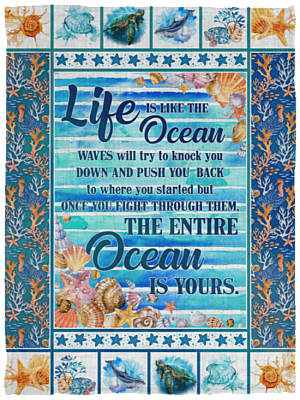 Life Is Like The Ocean Waves Blanket
