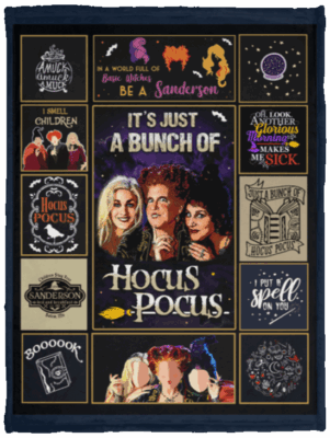 It's Just A Bunch Of Hocus Three Witches Fleece Blanket - Premium Sherpa Blanket - Woven Blanket