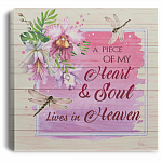 A Piece Of My Heart & Soul Lives In Heaven Framed Canvas Prints - Unframed Poster - Home Decor Wall Art