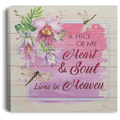 A Piece Of My Heart & Soul Lives In Heaven Framed Canvas Prints - Unframed Poster - Home Decor Wall Art