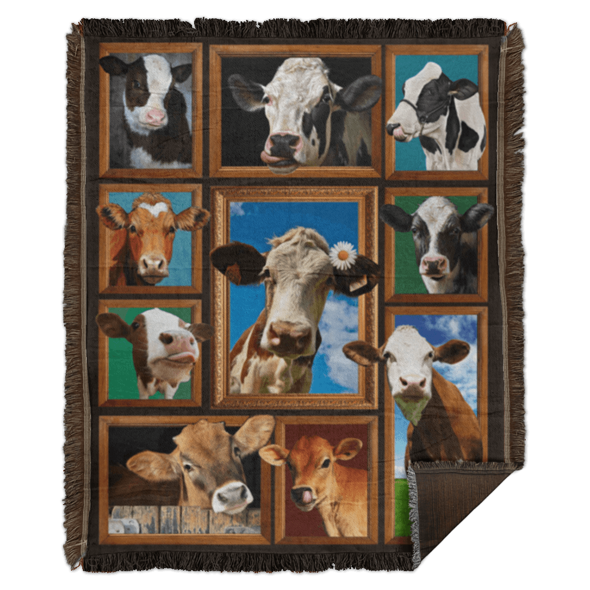 Fun Smiling Cows Quilt Blanket Cute Cows Happy Cow Print Fleece