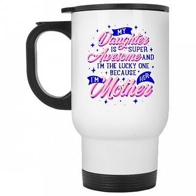 14 oz. White Travel Mug