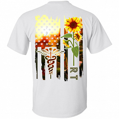 Respiratory Therapy American Flag Print On Back T-Shirt - Funny Nurse Shirt