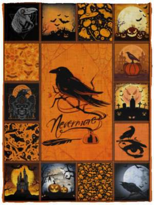 Nevermore The Raven Halloween Fleece Blanket - Premium Sherpa Blanket