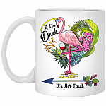 If Im Drunk Its Her Fault Wine Flamingo #2 Ceramic Coffee Mug - Beer Stein -Water Bottle - Color Changing Mug