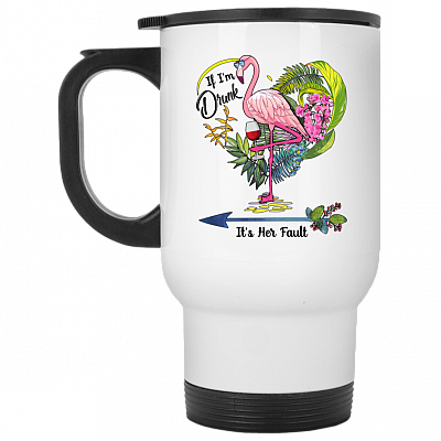 14 oz. White Travel Mug