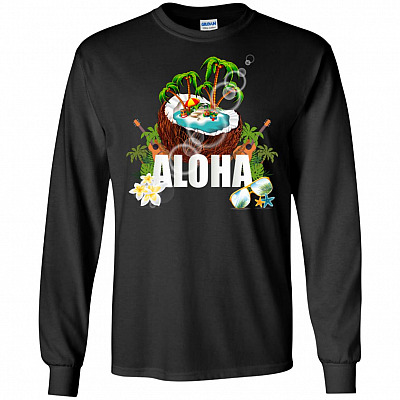 Coconut Fruit Aloha Beaches Hawaii - Hawaiian Hoodie - Sweatshirt - Long Sleeve T-Shirt