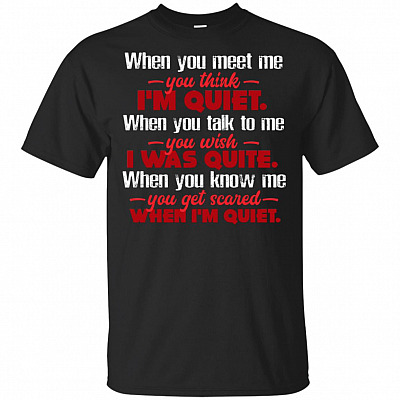 When You Meet Me You Think I'm Quite When You Talk to Me Funny T-Shirt