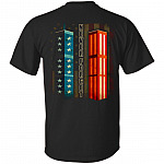 Never Forget 9-11 Memorial Center Print On Back T-shirt - V-neck