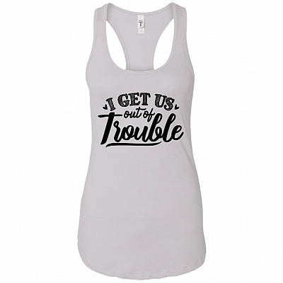 I Get Us Out Of Trouble Bestie Shirt Tank Top Tee - Ladies Racerback Tank