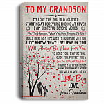 To My Grandson My Love For You Is A Journey Framed Canvas Prints - Unframed Poster - Home Decor Wall Art