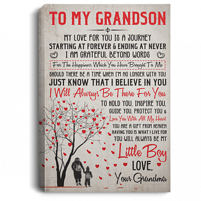 To My Grandson My Love For You Is A Journey Framed Canvas Prints - Unframed Poster - Home Decor Wall Art