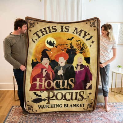 Alternative view of This Is My Hocus Three Witches Pocus Movie Watching Fleece Blanket - Premium Sherpa Blanket - Woven Blanket