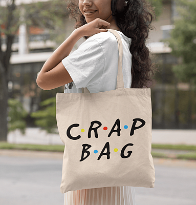 Alternative view of Friend Crap Bag Vintage Canvas Tote Bag - Shoulder Bag - Reusable Grocery Shopping Bag