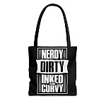 Nerdy Dirty Inked and Curvy Vintage Canvas Tote Bag - Shoulder Bag - Reusable Grocery Shopping Bag
