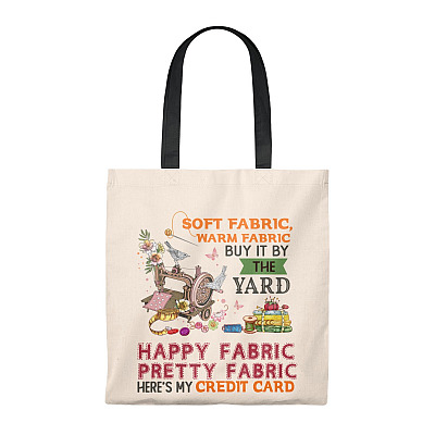 Soft Fabric Warm Fabric Buy It By The Yard Here's My Credit-Card Tote Bag - Shoulder Bag