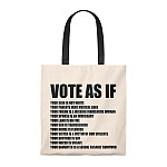 Vote As If Your Skin is Not White Vintage Canvas Tote Bag - Shoulder Bag - Reusable Grocery Shopping Bag
