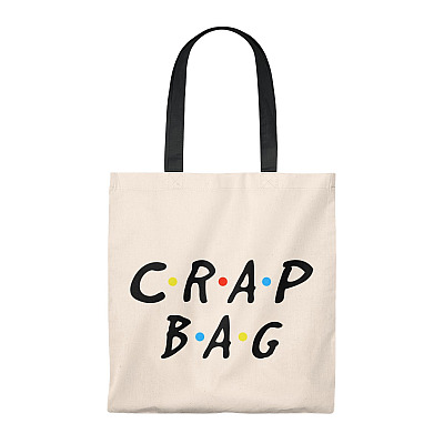 Friend Crap Bag Vintage Canvas Tote Bag - Shoulder Bag - Reusable Grocery Shopping Bag