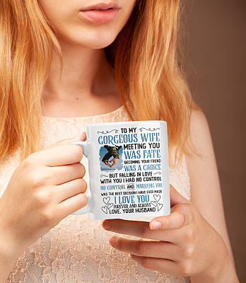 Alternative view of To My Gorgeous Wife Meeting You Was Free Soldier Coffee Mug - Beer Stein - Water Bottle - Color Changing Mug