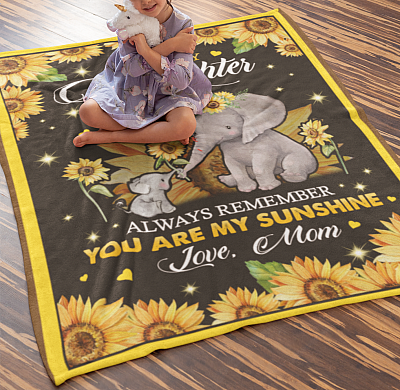 Alternative view of To My Daughter Always Remember You Are My-Sunshine Fleece Blanket - Premium Sherpa Blanket - Woven Blanket