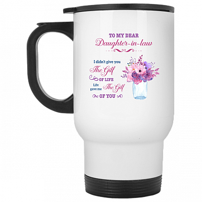 14 oz. White Travel Mug