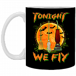 Tonight We Fly Three Brooms Three Witches Hocus Halloween Mug