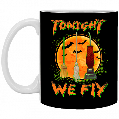 Tonight We Fly Three Brooms Three Witches Hocus Halloween Mug
