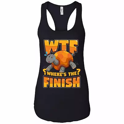 W-T-F Where The Finish Cotton Tank Top Tee - Ladies Racerback Tank
