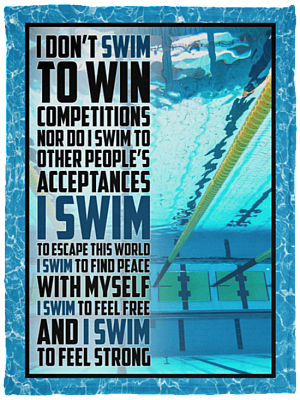 I Don't Swim-To-Win Competitions Fleece Blanket - Premium Sherpa Blanket - Woven Blanket