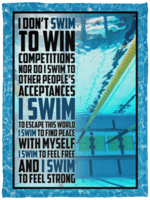 I Don't Swim-To-Win Competitions Fleece Blanket - Premium Sherpa Blanket - Woven Blanket
