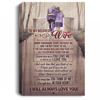 To My Beloved Wife Portrait Canvas Poster