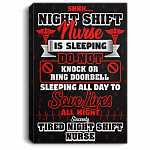 Night Shift Nurse Sleeping Do Not Knock Or Ring Doorbell Framed Canvas Prints - Unframed Poster