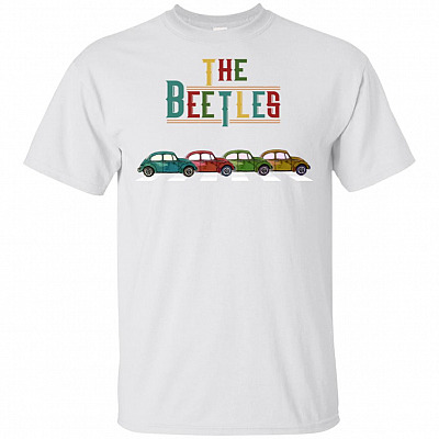 The Bee-tles - Cute Vintage Bug Car T-Shirt - V-Neck