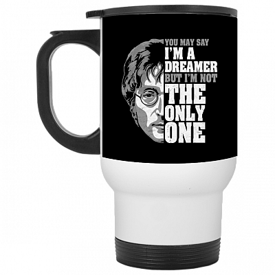 14 oz. White Travel Mug