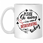 Please Go-Away I'm Introverting Today Ceramic Coffee Mug - Beer Stein - Water Bottle - Color Changing Mug