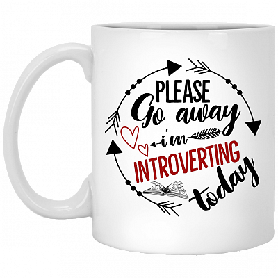 Please Go-Away I'm Introverting Today Ceramic Coffee Mug - Beer Stein - Water Bottle - Color Changing Mug