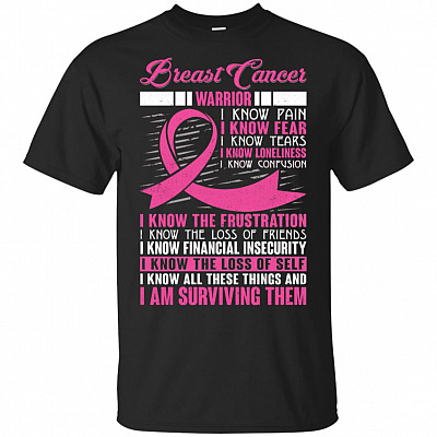 Breast Cancer W-arrior I Know Pain I Know Fear I Know Tears T-Shirt