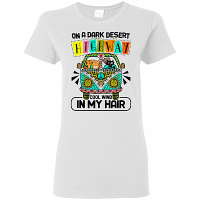 On A Dark Desert Highway Cool Wind In My Hair Ladies T-Shirt - Premium Ladies Triblend Dolman Sleeve Shirt