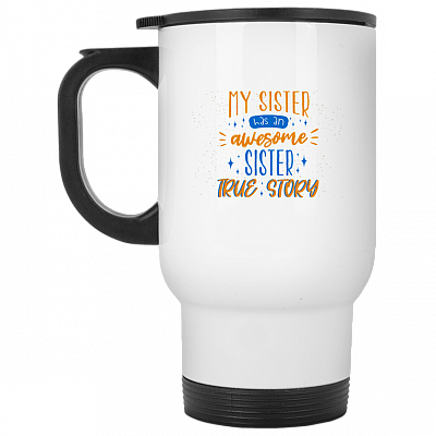 14 oz. White Travel Mug