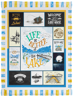 Beautiful Life Is Better The Lake Fleece Blanket - Cute Life At The Lake Premium Sherpa Blanket Woven Blanket